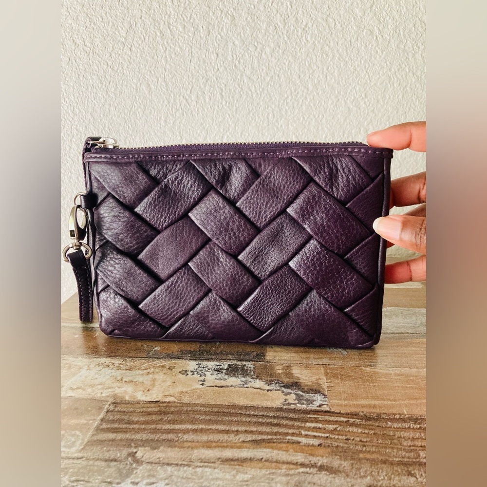 Cole Haan Plum Leather Wristlet